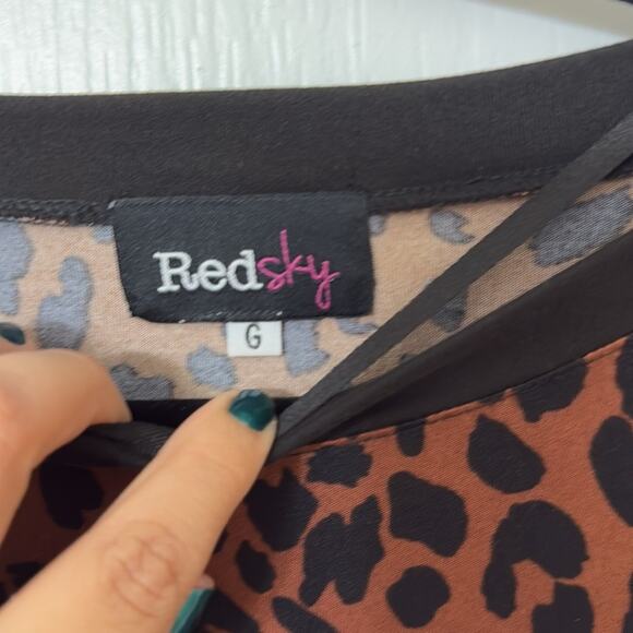 Redsky animal print cheetah leopard print long sleeve dress size L - Picture 2 of 4